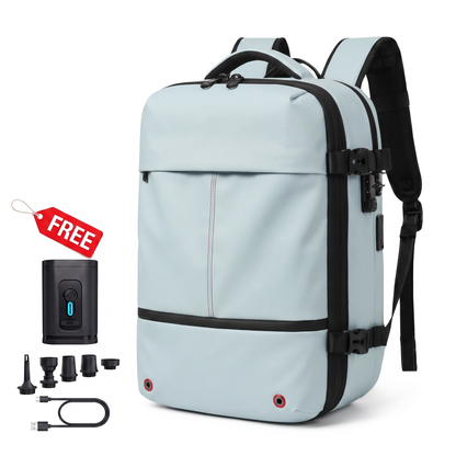KABINBAG Original Underseat 30L in Light Blue with the free travel pump, nozzles and USB-C cable