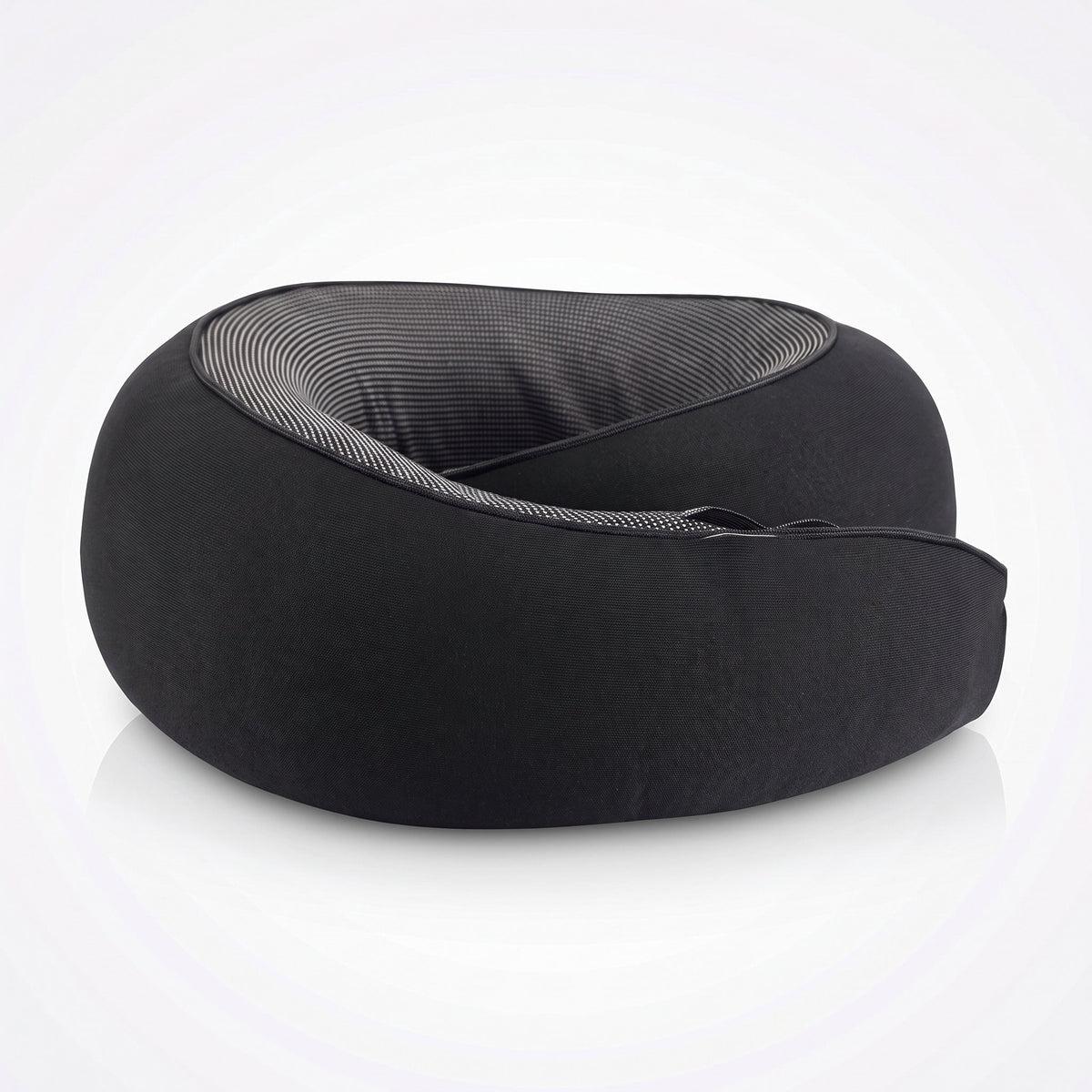KABINBAG memory foam travel pillow in grey, three-quarter view