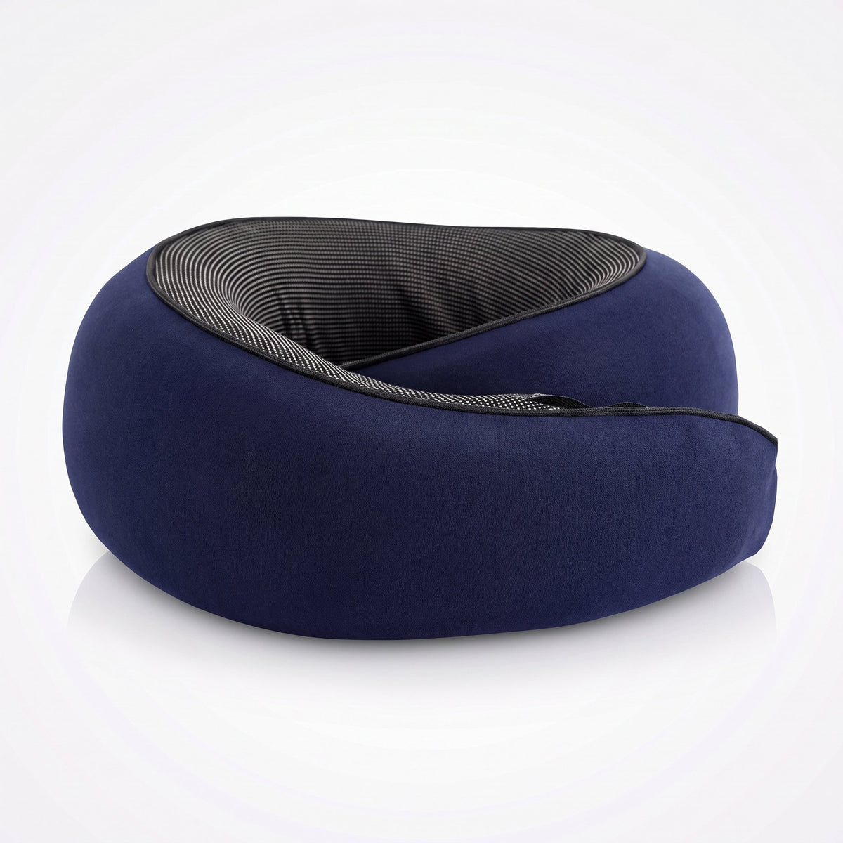 KABINBAG memory foam travel pillow in black, three-quarter view